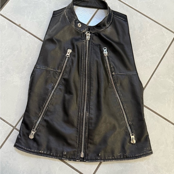 Maison margiela open back distressed leather‎ vest 44/large (runs small!) - Picture 1 of 14